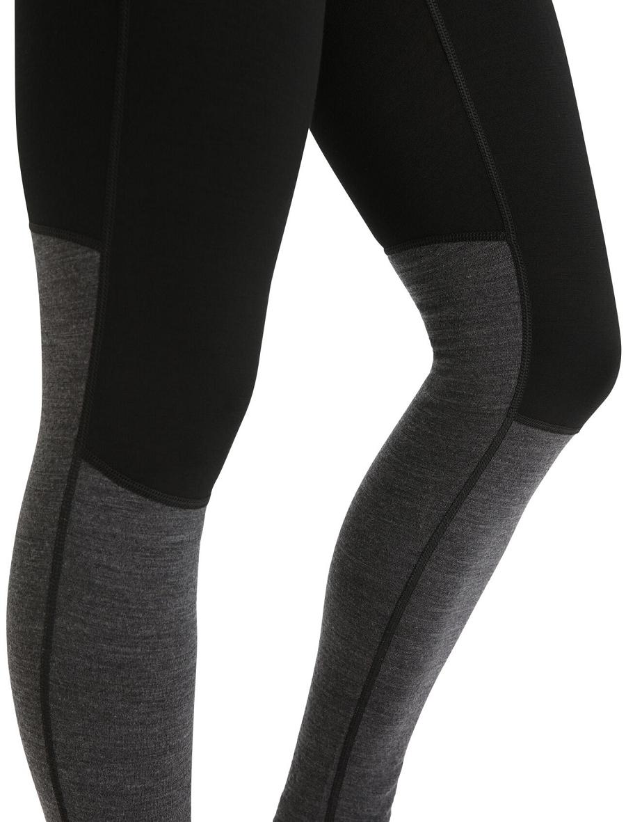 Black / Jet Heather Icebreaker 200 ZoneKnit™ Merino Women's Leggings | AU 1527VRWD